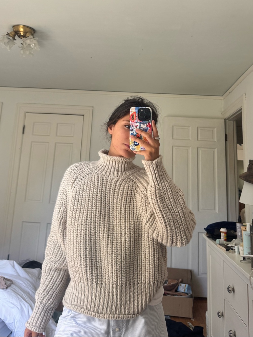 H&M Cream Chunky Turtleneck Sweater